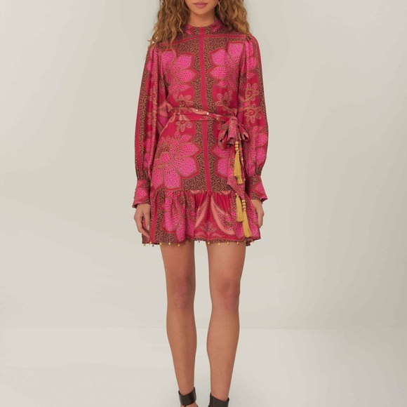 FARM Rio Pink Floral Midi Dress - Picture 2 of 8